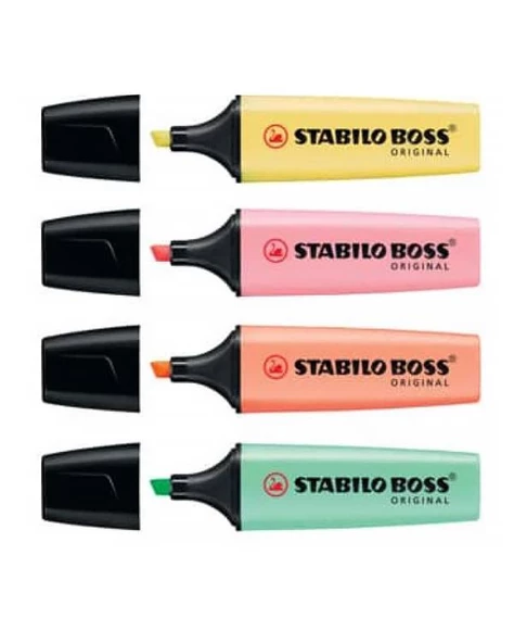 Stabilo Boss Pastel Renk Fosforlu Kalem 4 Renk ürün görseli 1
