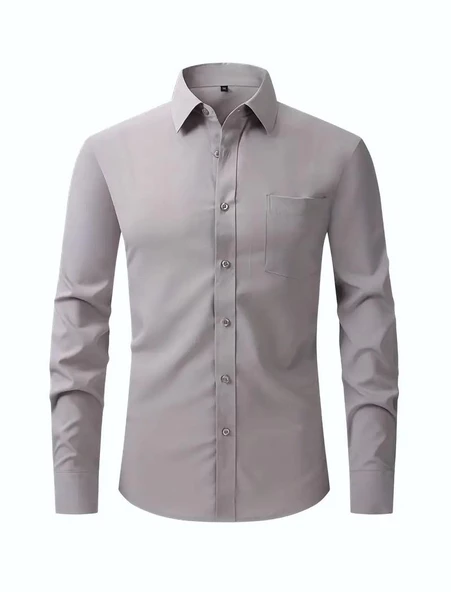 Erkek Klasik Uzun Kol Gömlek Micro BGL-ST03497 - Resim 4