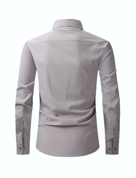 Erkek Klasik Uzun Kol Gömlek Micro BGL-ST03497 - Resim 9