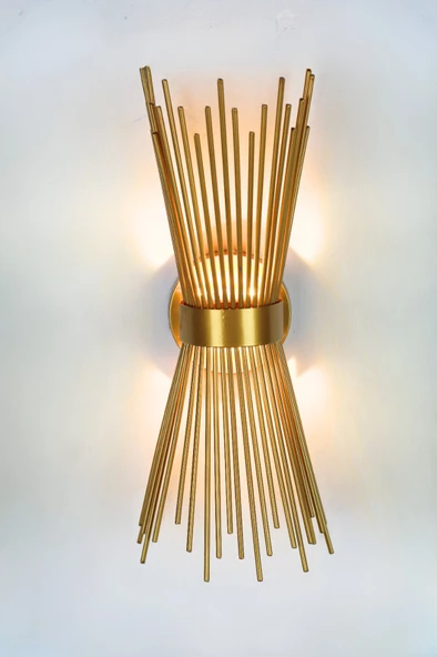 ST00 Dekoratif Kirpi Duvar Aplik Eskitme Gold E27 Duy - Resim 2