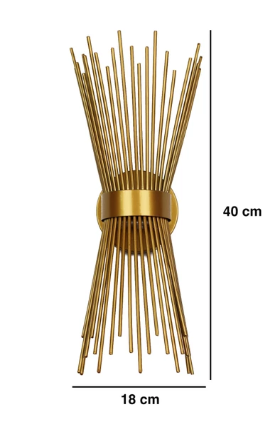 ST00 Dekoratif Kirpi Duvar Aplik Eskitme Gold E27 Duy - Resim 3