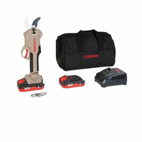 CROWN AKÜLÜ DAL BUDAMA MAKASI 20V-2AH CT29001HX-2 TB ürün görseli 1