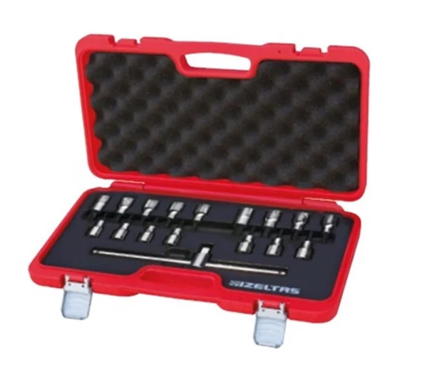 İZELTAŞ 1/2" LOKMALI ALLEN UÇ VE STAR (TORX) UÇ TAKIMI 17 PARÇA ürün görseli 1