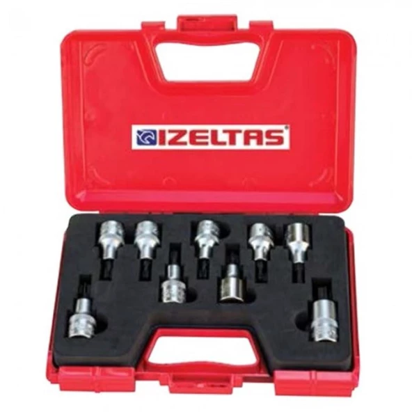 İZELTAŞ 1/2" LOKMALI TORX UÇ TAKIMI 60mm 9 PARÇA ürün görseli 1