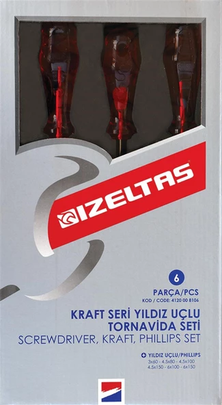 İZELTAŞ KRAFT SERİ YILDIZ UÇLU TORNAVİDA SETİ 6 PARÇA ürün görseli 1