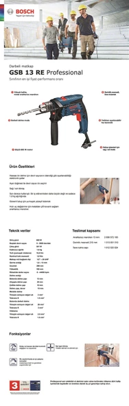 BOSCH GSB 13 RE DARBELİ MATKAP - Resim 3