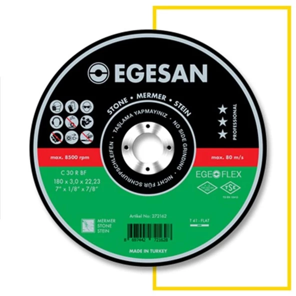 EGESAN 115*3,0*22,23 MERMER KESİCİ TAŞ ürün görseli 1