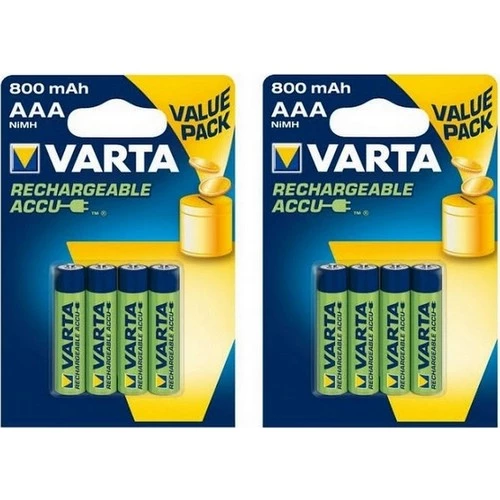 D-light Varta Şarjlı Kalem Pil 8 Adet AAA 800 mAH ürün görseli 1