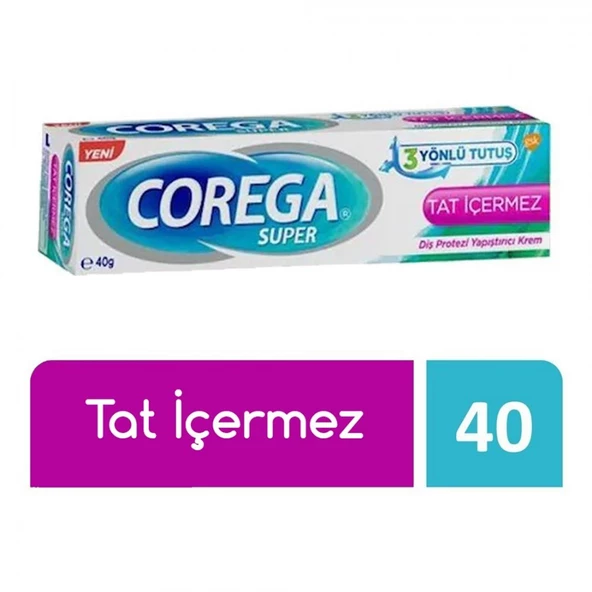 Corega Süper Diş Protezi Yapıştırıcı Tat İçermez Krem 40 gr - Eski Ambalaj ürün görseli 1