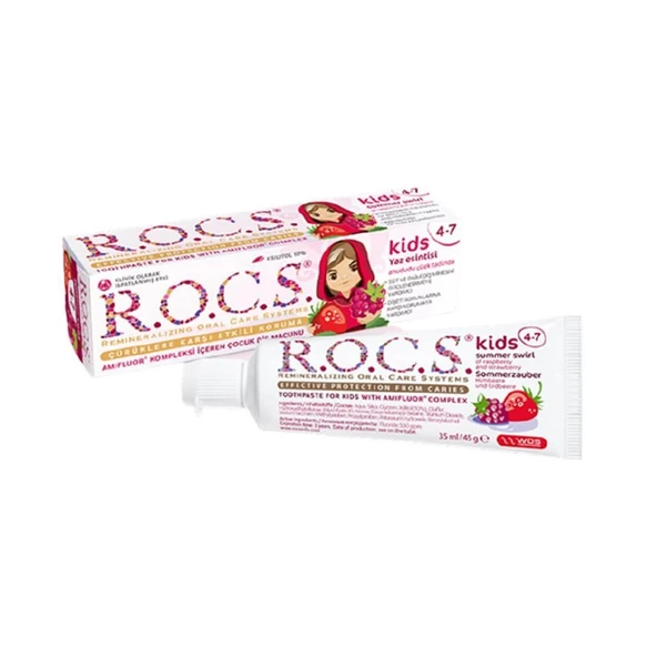 Rocs Kids 4-7 Yaş Ahududu-Çilek Diş Macunu 35 ml ürün görseli 1