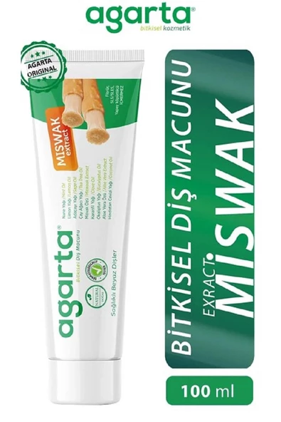 Agarta Bitkisel Diş Macunu Misvak Özlü Tüp 100 ml - Resim 3