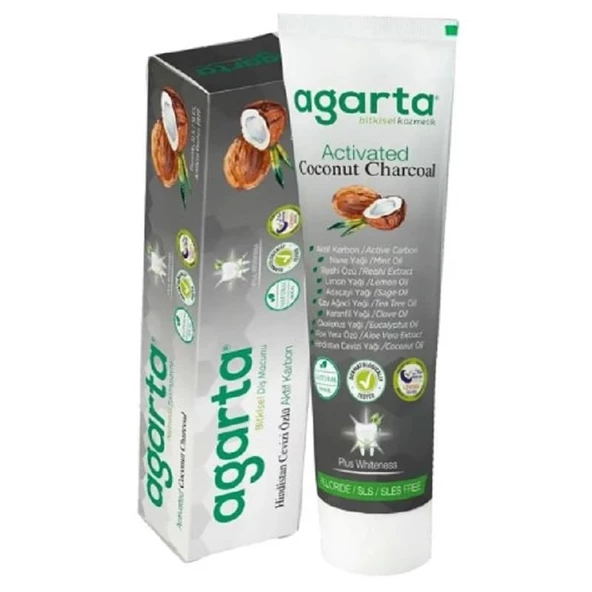 Agarta Hindistan Ceviz Aktif Karbonlu Diş Macunu 100 ml ürün görseli 1