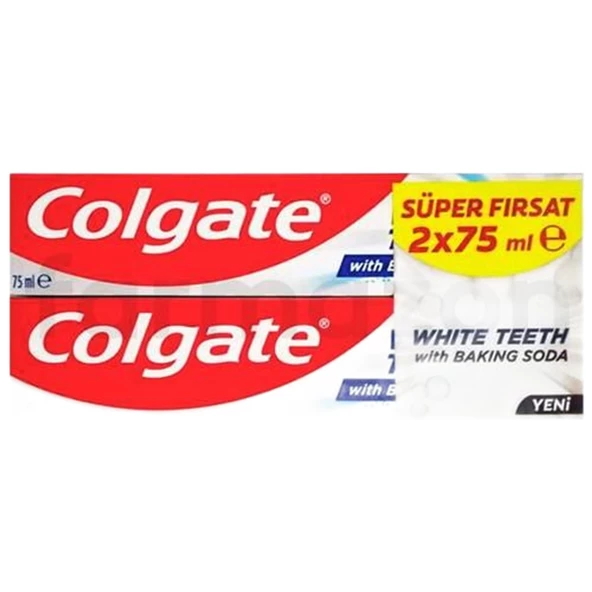 Colgate Süper Fırsat White Teeth With Baking Soda Diş Macunu 2'li 75 ml ürün görseli 1
