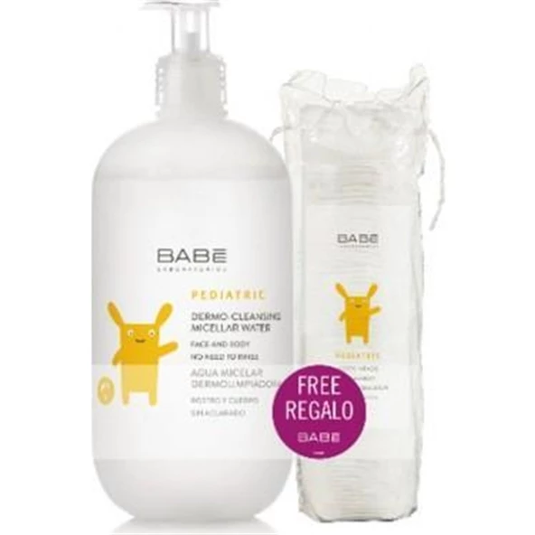 Babe Bebek ve Çocuk için Durulama Gerektirmeyen Temizleme Suyu 500 ml + 50'li Pamuk ürün görseli 1