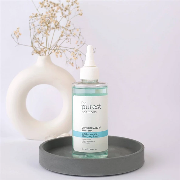 The Purest Solutions Gözenek Sıkılaştırıcı ve Arındırıcı Tonik 200 ml (Glycolic Acid 5% AHA + BHA) ürün görseli 1