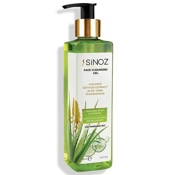 Sinoz Yüz Temizleme Jeli Aloe Vera & Salatalık Özlü 250 ml ürün görseli 1