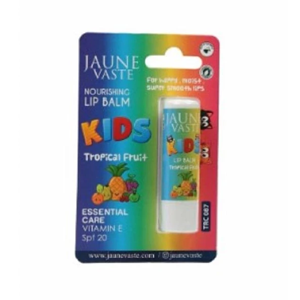 Jaune Vaste Lip Balm Kids Tropikal Meyveli Dudak Kremi - 12'li Stant ürün görseli 1