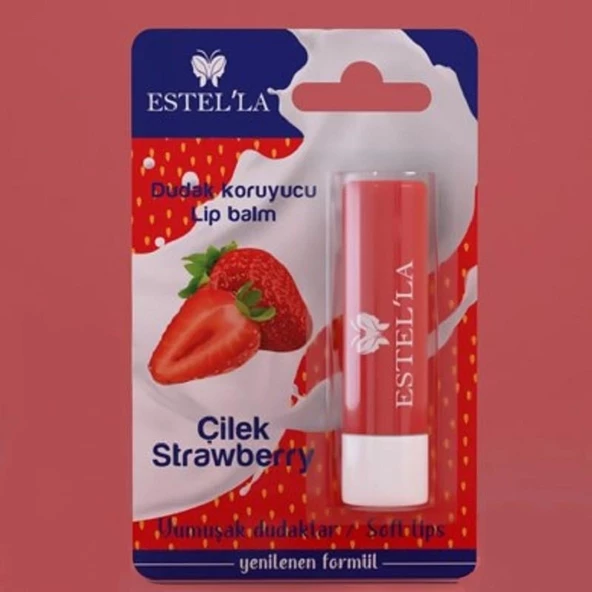 Estel'la Yetişkin Dudak Koruyucu Lip Balm Çilek ürün görseli 1
