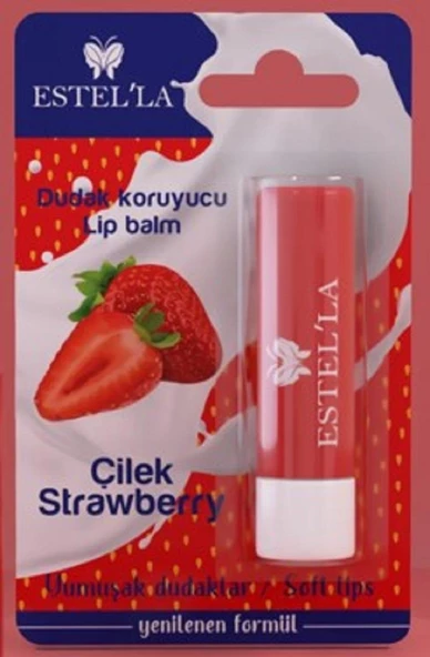Estel'la Yetişkin Dudak Koruyucu Lip Balm Çilek ürün görseli 1