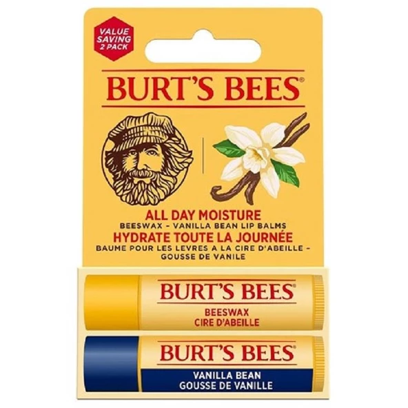 Burt's Bees  Beeswax & Vanilla 2'li Lip Balm ürün görseli 1