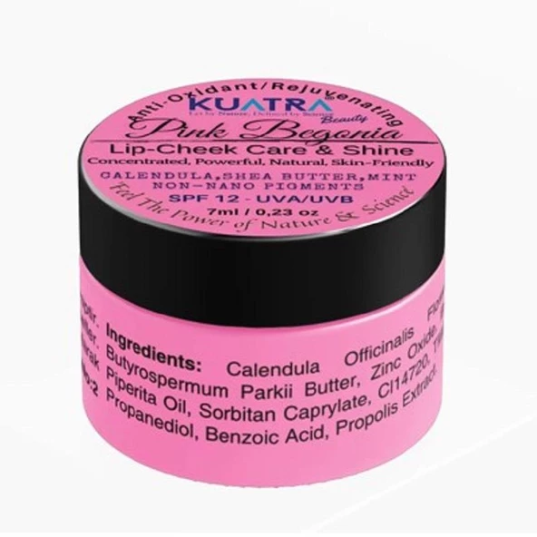 Kuatra Pink Begonia Nemlendirici Antioksidan Işıltı Veren Balm 7 ml ürün görseli 1