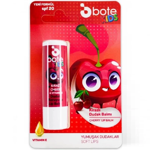 Bote Kids Lip Balm Kiraz Spf 20 Soft Lips ürün görseli 1