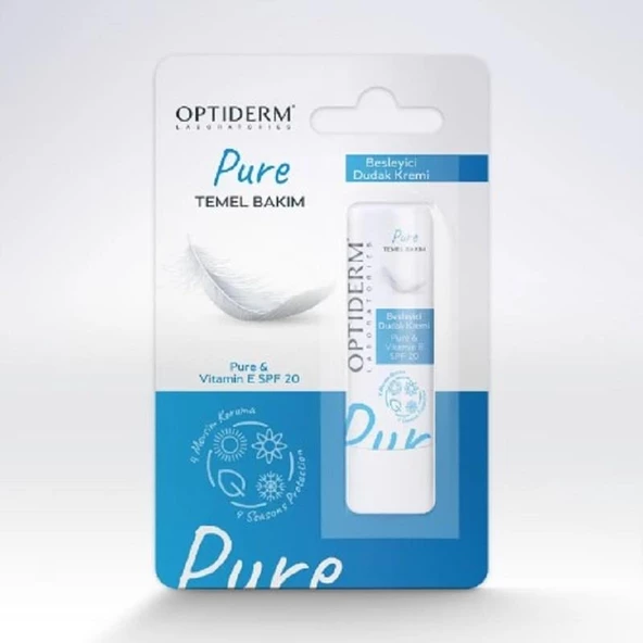Optiderm Lip Stick E Vitaminli SPF20+ Natural ürün görseli 1