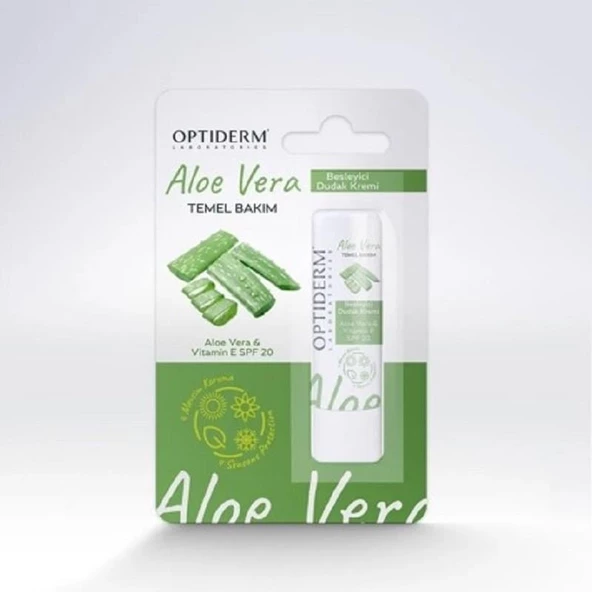 Optiderm Lip Stick E Vitaminli SPF20+ Aloe Vera ürün görseli 1
