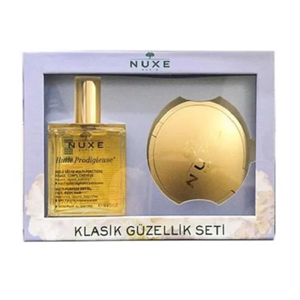 Nuxe Klasik Güzellik Seti - Kuru Yağ 100 ml + Kompakt Pudra 25 ml ürün görseli 1