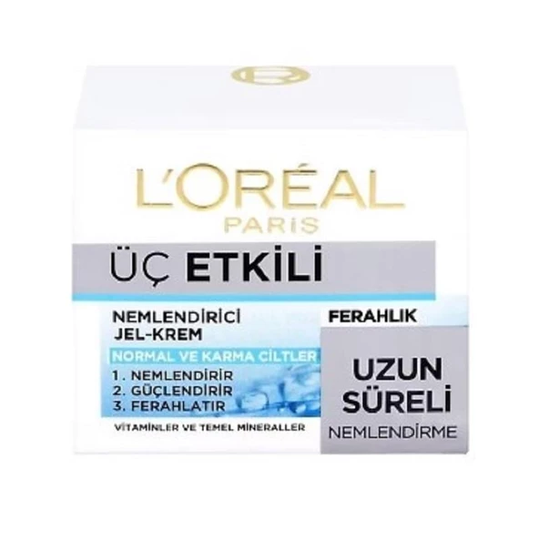 L'Oreal Paris Üç Etkili Nemlendirici Jel Krem Uzun Süreli Nemlendirme 50 ml ürün görseli 1