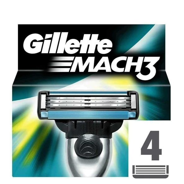 Gillette Mach 3 Yedek Bıçak 4'lü ürün görseli 1