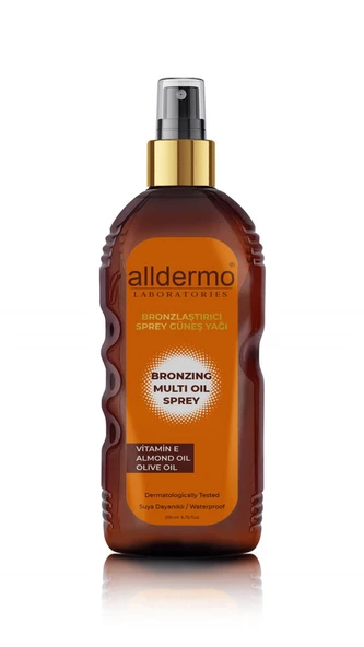 Alldermo Sun Oil Bronzlaştırıcı Güneş Yağı Spreyi 200 ml ürün görseli 1