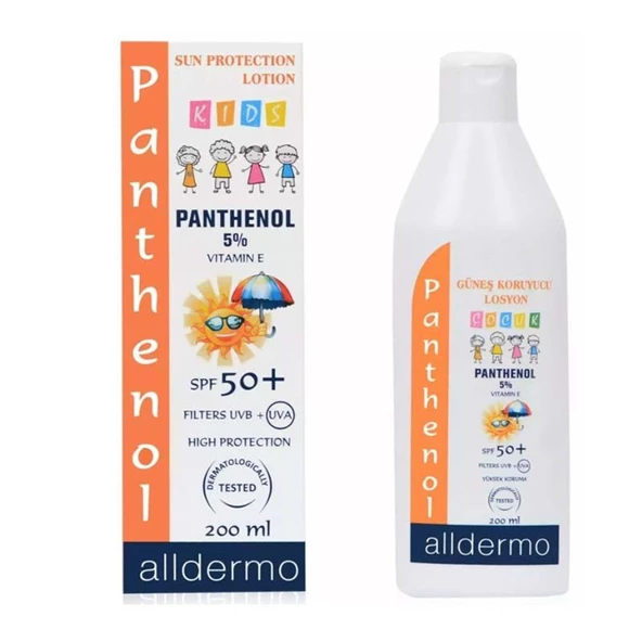 Alldermo Çocuk Güneş Losyonu SPF50 200 ml ürün görseli 1