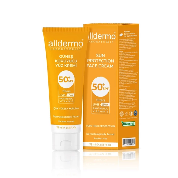 Alldermo Güneş Koruyucu Yüz Kremi SPF50+ 75 ml ürün görseli 1
