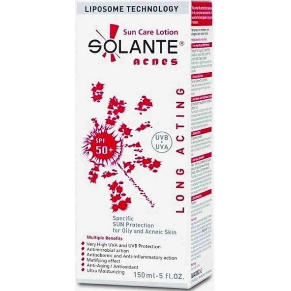 Solante Acnes Sun Care Losyon SPF50 150 ml ürün görseli 1