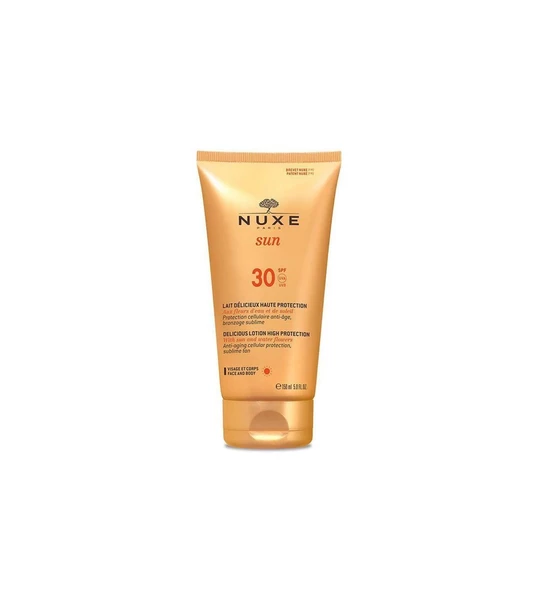 Nuxe Lait Delicieux Güneş Koruyucu Yüz ve Vücut Sütü SPF30 150 ml ürün görseli 1