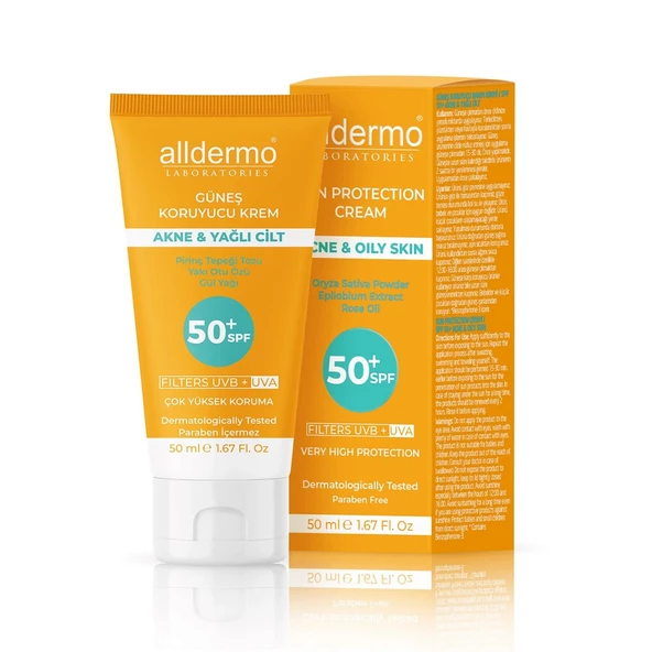 Alldermo Akne ve Yağlı Ciltler için Güneş Kremi SPF50 50 ml ürün görseli 1