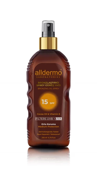 Alldermo Brozing SPF15 Güneş Spreyi 200 ml ürün görseli 1