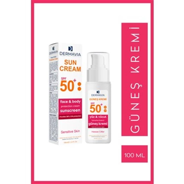 Dermavia Güneş Kremi Hassas Ciltler SPF50+ 100 ml ürün görseli 1
