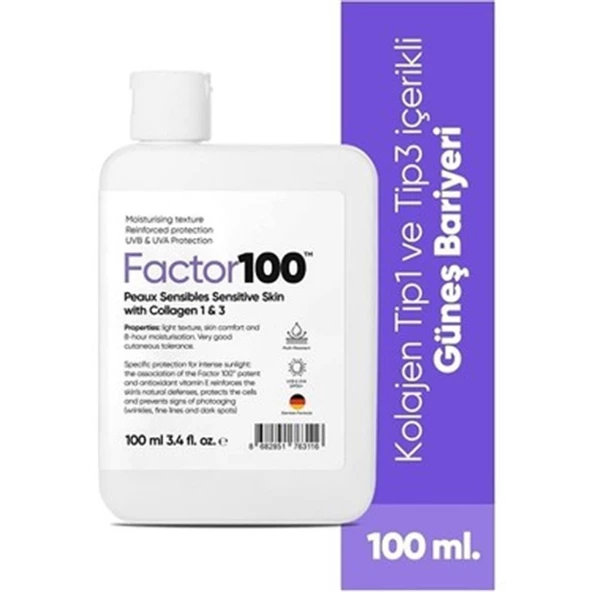 Factor100 Güneş Kremi SPF50+ 100 ml ürün görseli 1