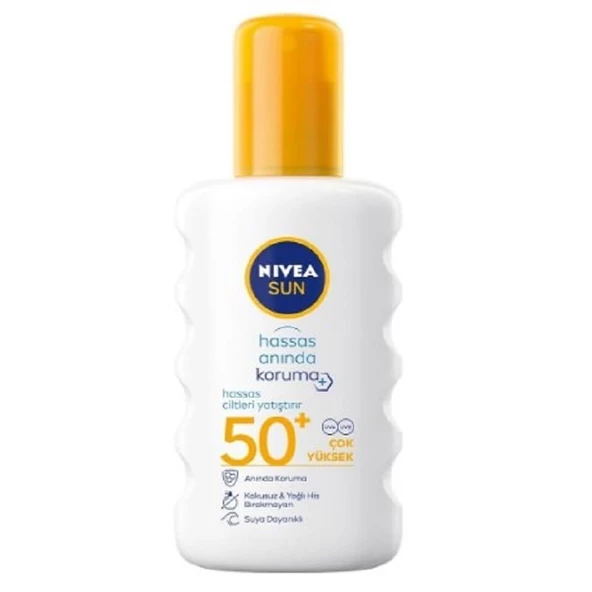 Nivea Sun Hassas Anında Koruma Güneş Koruyucu Sprey SPF50 200 ml ürün görseli 1