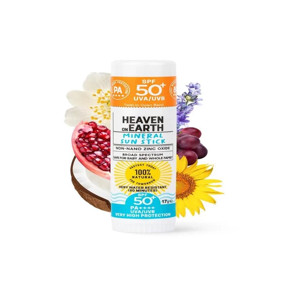 Heaven On Earth Suya Dayanıklı Mineral Güneş Koruyucu Stick PA++++ SPF50+ 17 gr ürün görseli 1