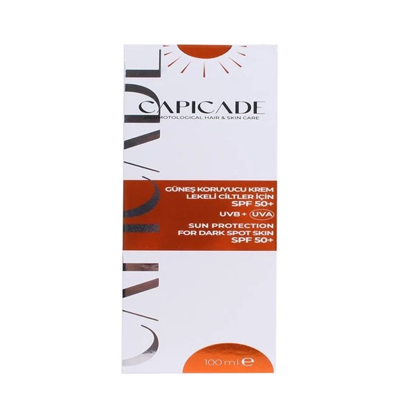 Capicade Güneş Koruyucu Krem Lekeli Ciltler İçin SPF50+ 100 ml ürün görseli 1