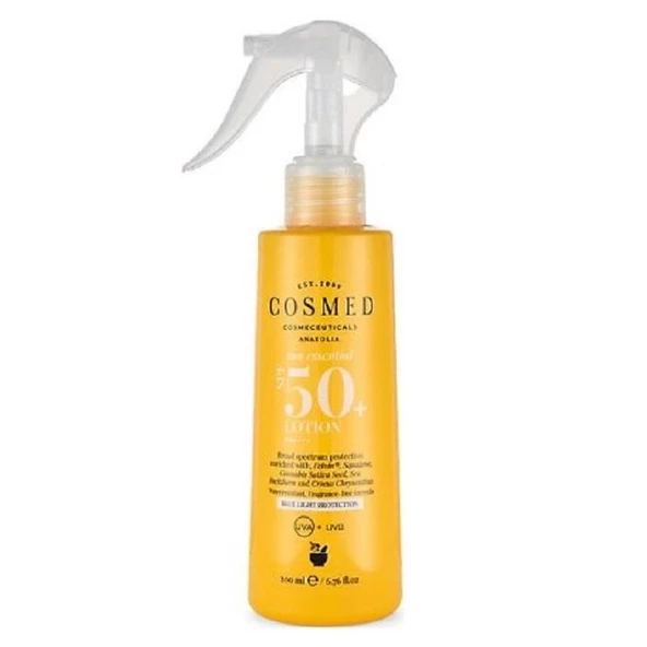 Cosmed Sun Essential Lotion SPF50 Tüm Cilt Tipleri için Aile Boy Yüz ve Vücut Sprey Güneş Kremi 200 ml ürün görseli 1