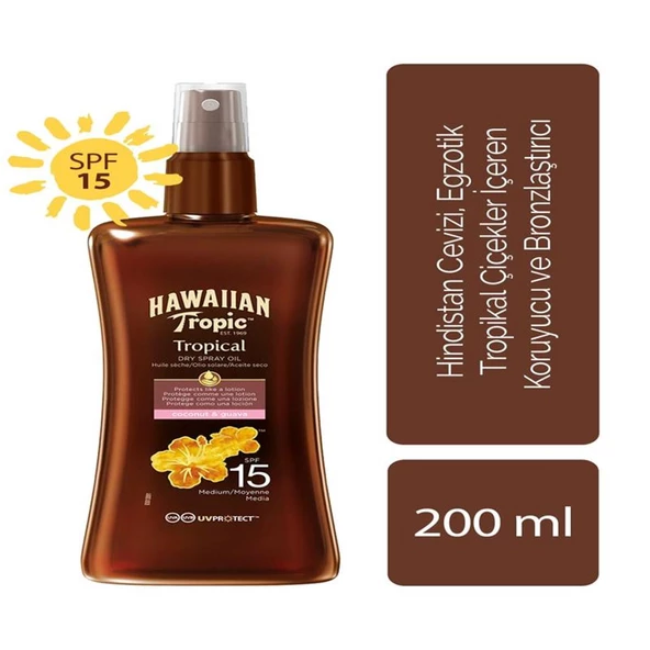 Hawaiian Tropic Protective Carrot Oil SPF15 200 ml ürün görseli 1