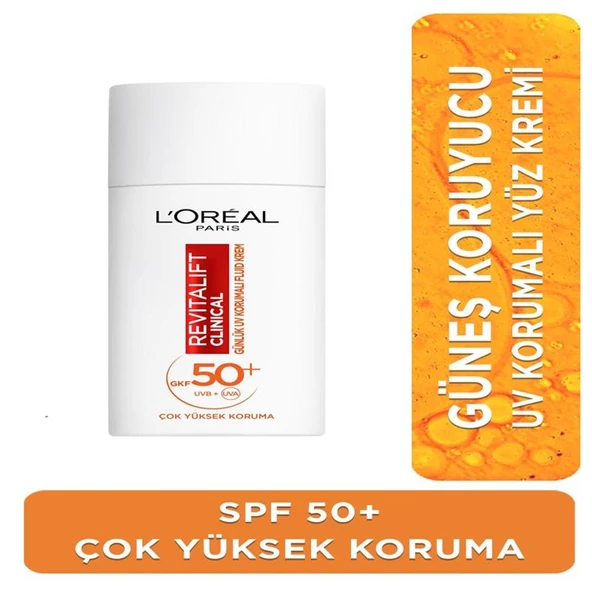 L'Oreal Paris Revitalift Clinical Leke Karşıtı Güneş Koruyucu Yüz Kremi SPF50 50 ml ürün görseli 1