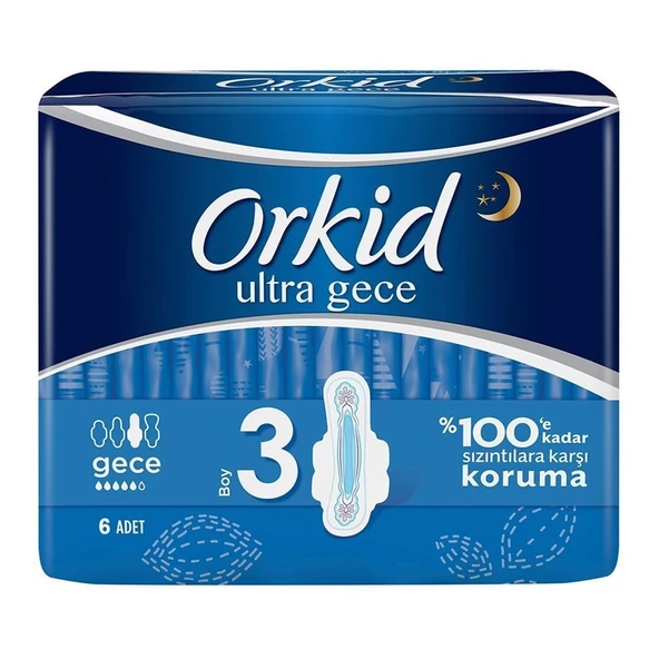 Orkid Ultra Hijyenik Ped Gece 6'lı ürün görseli 1