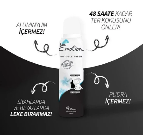 Emotion Deodorant Invisible Fresh 150 ml - Resim 3