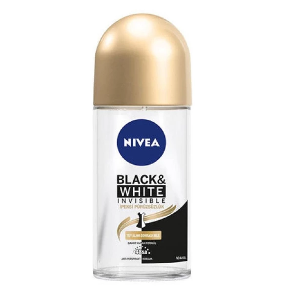 Nivea Black & White Invisible Roll On For Women İpeksi Pürüzsüzlük 50 ml ürün görseli 1