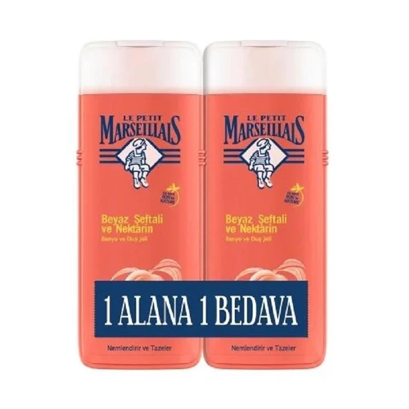 Le Petit Marseillais Duş Jeli Beyaz Şeftali ve Nektarin 400 ml - 2 Adet ürün görseli 1